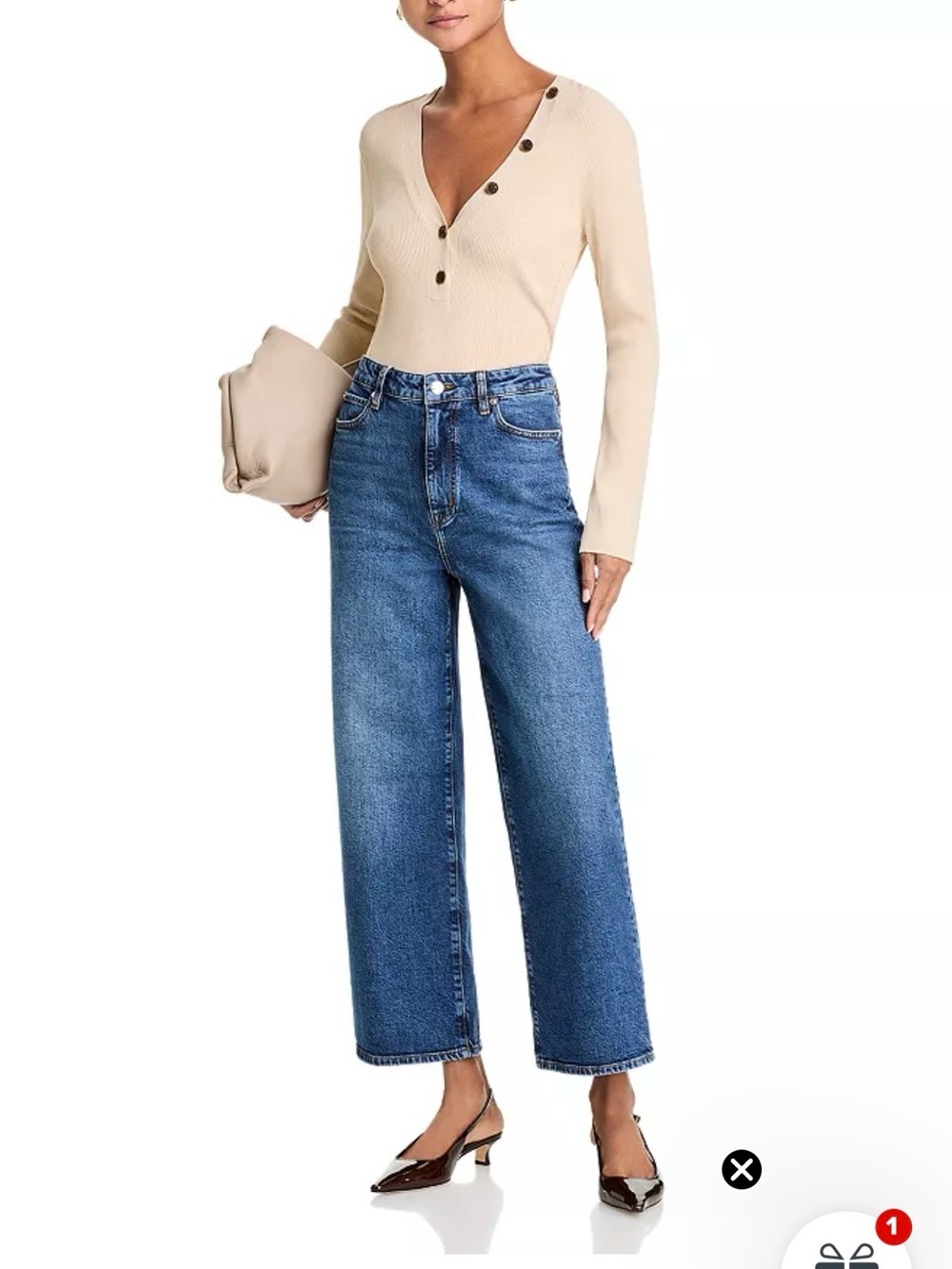 Frame Denim Medium Blue Straight-Leg Jeans